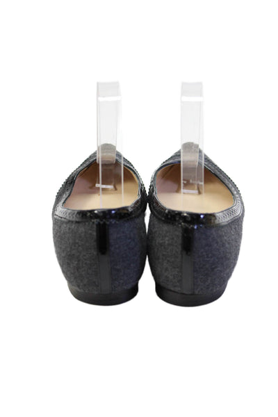 Oscar de la Renta Womens Pointed Toe Flats Navy Size 36 6