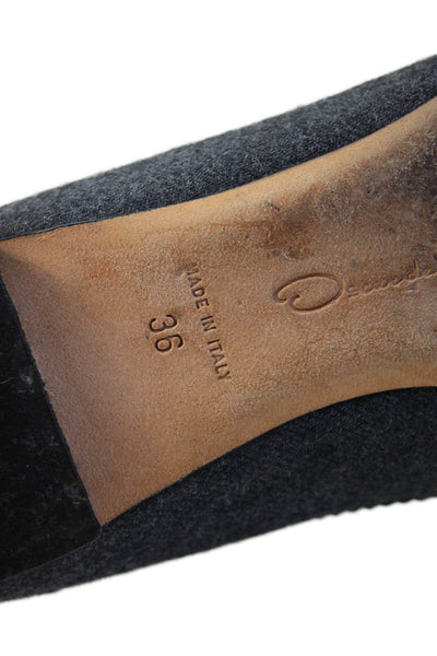 Oscar de la Renta Womens Pointed Toe Flats Navy Size 36 6