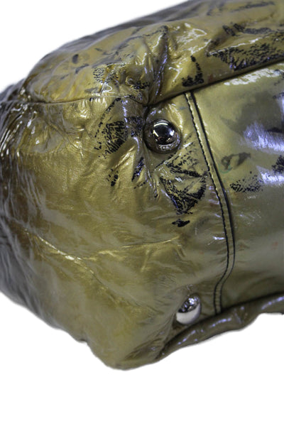 Prada Womens Vernice Leather Sfumata Shoulder Bag Black