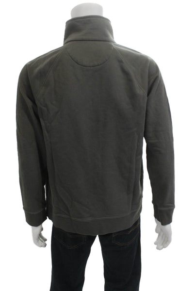 Vince Mens Pullover Sweatshirt Dark Gray Mock Neck Long Sleeve Cotton Size L