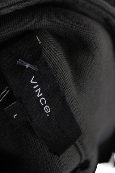 Vince Mens Pullover Sweatshirt Dark Gray Mock Neck Long Sleeve Cotton Size L