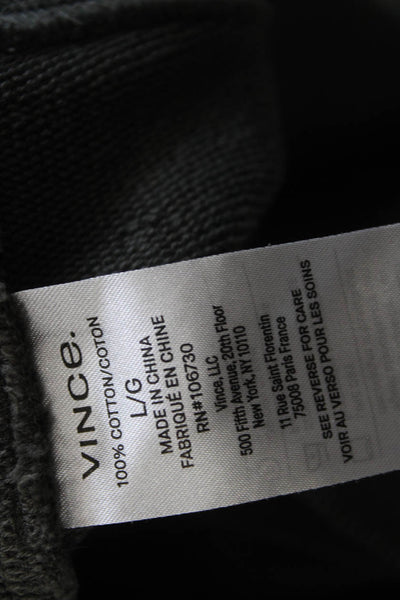 Vince Mens Pullover Sweatshirt Dark Gray Mock Neck Long Sleeve Cotton Size L