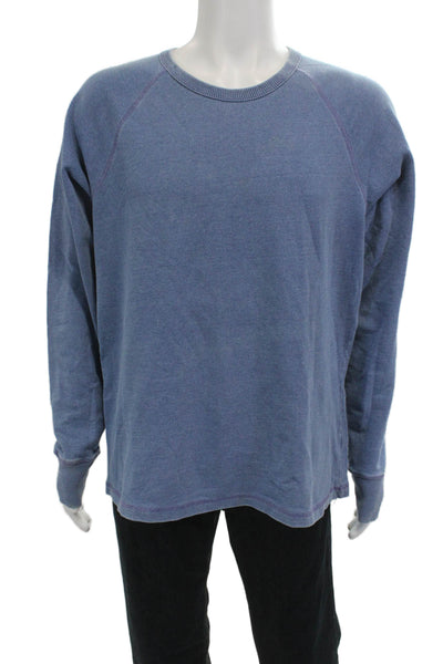 Alex Mill Mens Pullover Sweatshirt Blue Cotton Crew Neck Long Sleeve Size L