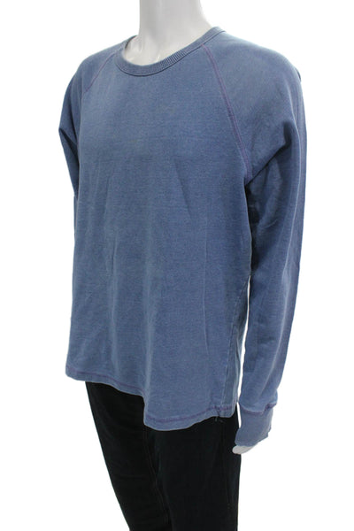 Alex Mill Mens Pullover Sweatshirt Blue Cotton Crew Neck Long Sleeve Size L