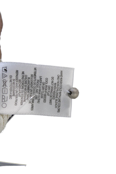 T Tahari Womens Beige Silk Cotton Cardigan Button Long Sleeve Size S