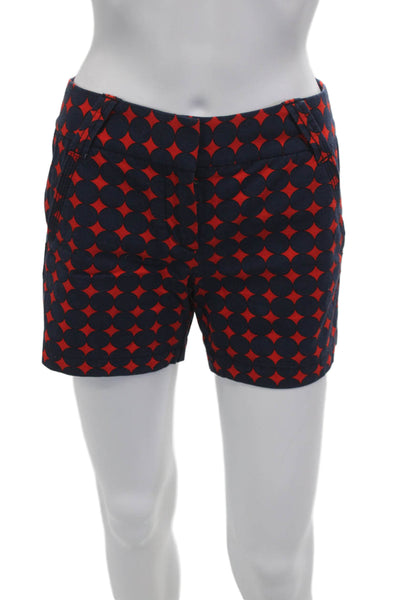 J Crew Unisex Chino Shorts Dark Blue 100% Cotton Geometric Size 0