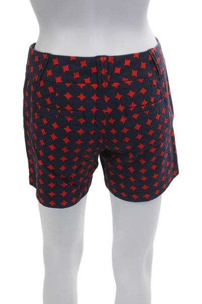 J Crew Unisex Chino Shorts Dark Blue 100% Cotton Geometric Size 0