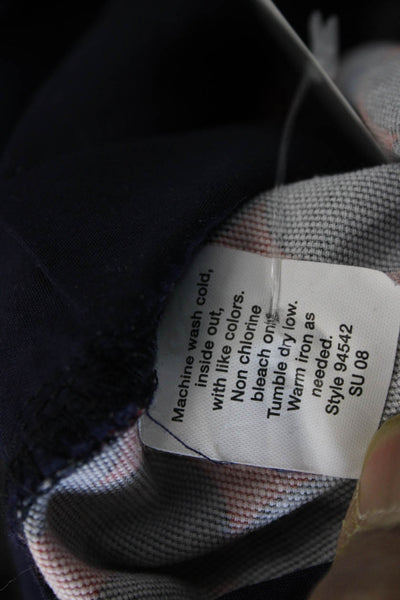 J Crew Unisex Chino Shorts Dark Blue 100% Cotton Geometric Size 0