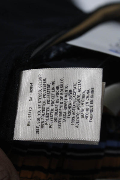 Elevenses Anthropologie Women Cropped Ankle Geometric Dark Blue Pants Size 6