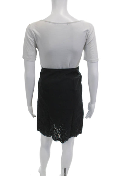 Banana Republic Women Straight Pencil Skirt Black Cotton Knee Length Size 0