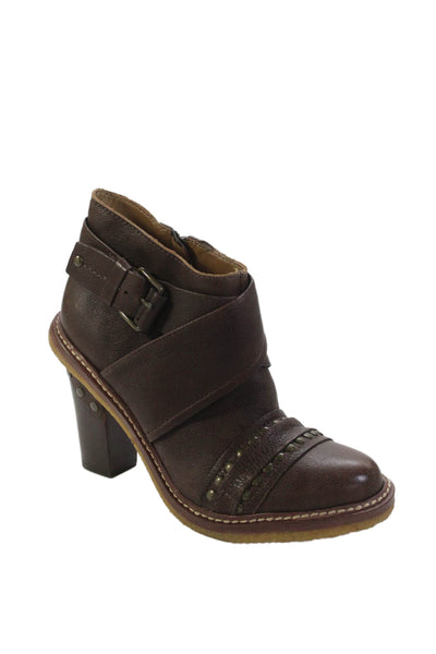 Schuler And Sons Philadelphia Womens Leather Zip Up Ankle Boots Brown Size 7 B