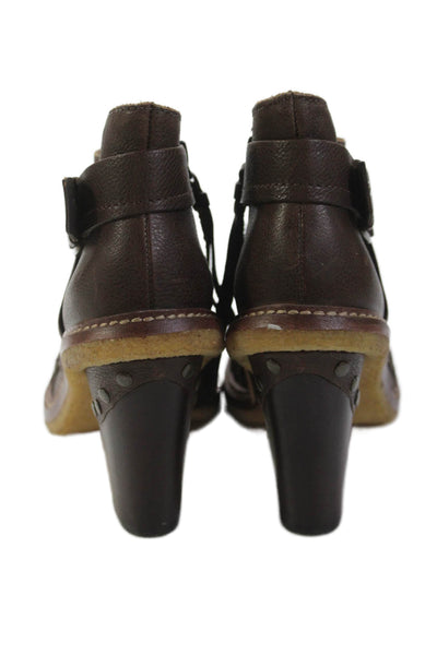 Schuler And Sons Philadelphia Womens Leather Zip Up Ankle Boots Brown Size 7 B