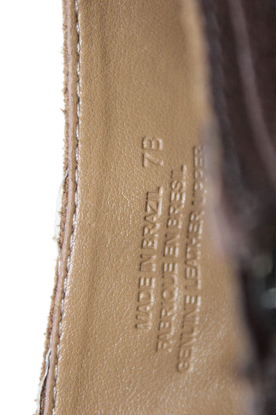 Schuler And Sons Philadelphia Womens Leather Zip Up Ankle Boots Brown Size 7 B