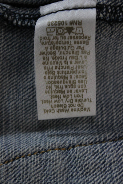 Current/Elliott Womens Blue Grunge Cotton Jacket 3/4 Sleeve Size 1
