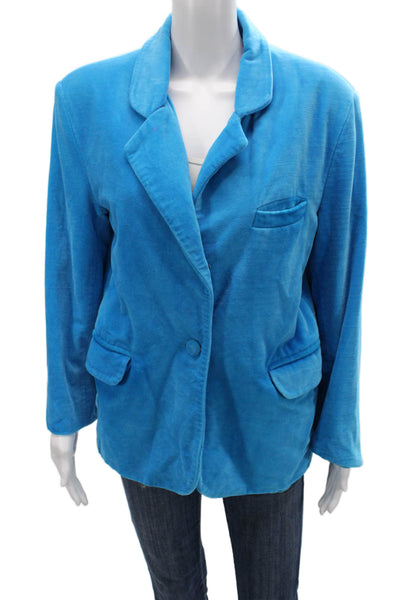 Cynthia Rowley Women Collared Blue Button Blazer Long Sleeve Size S