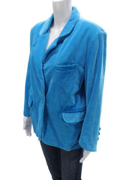 Cynthia Rowley Women Collared Blue Button Blazer Long Sleeve Size S