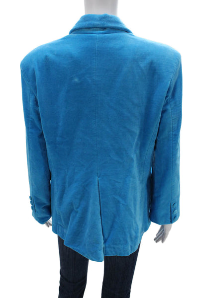 Cynthia Rowley Women Collared Blue Button Blazer Long Sleeve Size S