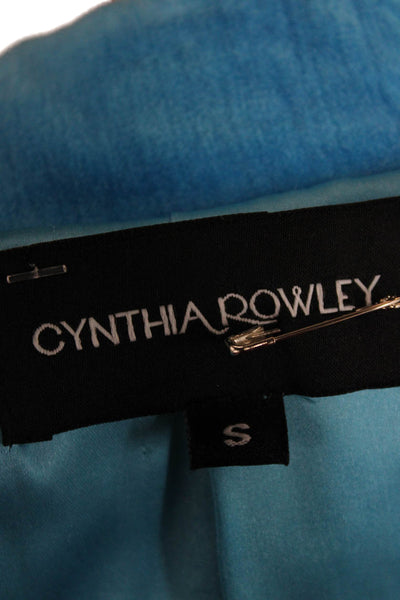 Cynthia Rowley Women Collared Blue Button Blazer Long Sleeve Size S