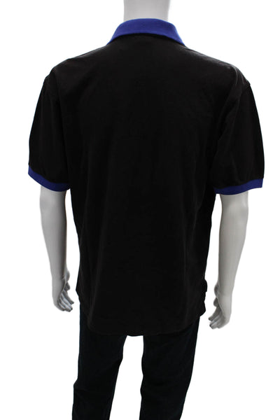 J. Mclaughlin Mens Polo Short Sleeve Black Cotton Pima Collared 90s Size L