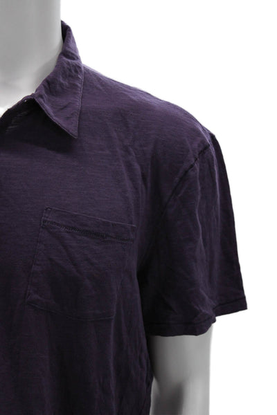 John Varvatos Star USA Mens Purple Collared Cotton Polo Short Sleeve Size XL