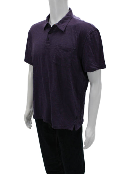 John Varvatos Star USA Mens Purple Collared Cotton Polo Short Sleeve Size XL