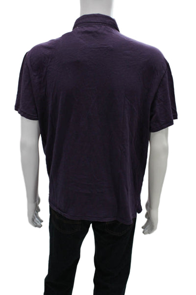 John Varvatos Star USA Mens Purple Collared Cotton Polo Short Sleeve Size XL