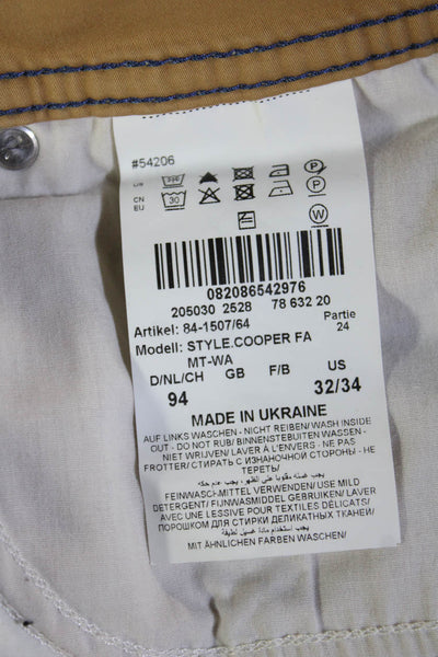 Brax Feel Good Mens Chino Khakis Tan Size 32