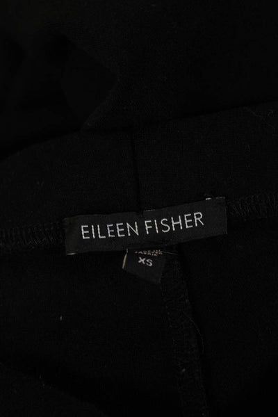 Eileen Fisher Womens Ankle Cropped Pants Black Zip Size XS