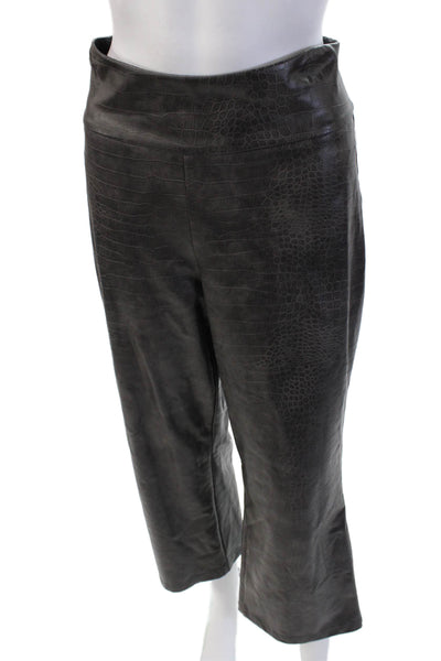Lola And Sophie Women Cropped Snake Print Black Pants Size 10