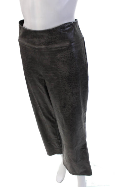 Lola And Sophie Women Cropped Snake Print Black Pants Size 10