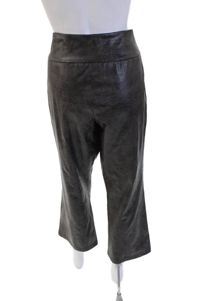 Lola And Sophie Women Cropped Snake Print Black Pants Size 10