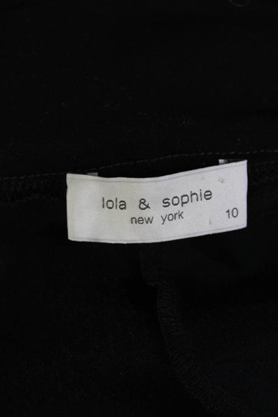 Lola And Sophie Women Cropped Snake Print Black Pants Size 10