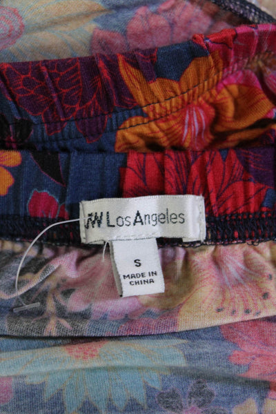 JW Los Angeles Womens Dark Blue Floral Maxi Peasant Skirt Size S