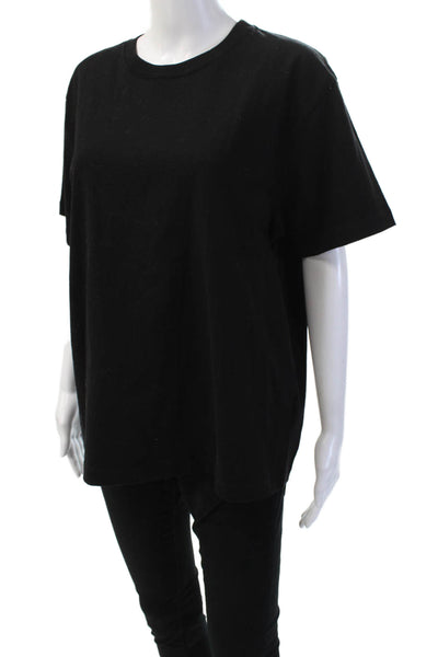 Assembly Label Unisex Black Crewneck Short Sleeve Tee Organic Cotton Size 12
