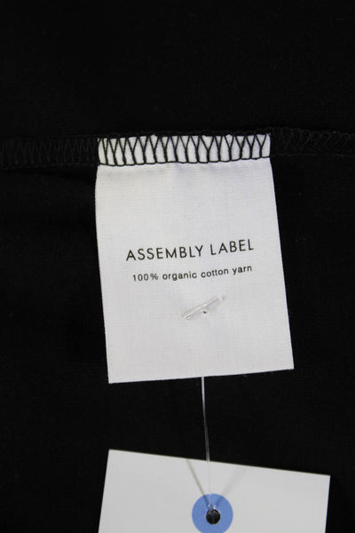 Assembly Label Unisex Black Crewneck Short Sleeve Tee Organic Cotton Size 12
