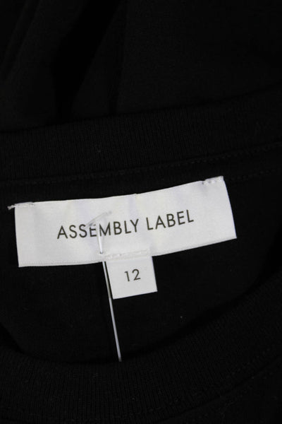 Assembly Label Unisex Black Crewneck Short Sleeve Tee Organic Cotton Size 12