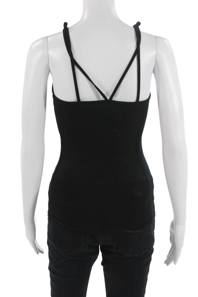 Emma & Sam Womens Black Organic Cotton Camisole Sleeveless 90s Size S