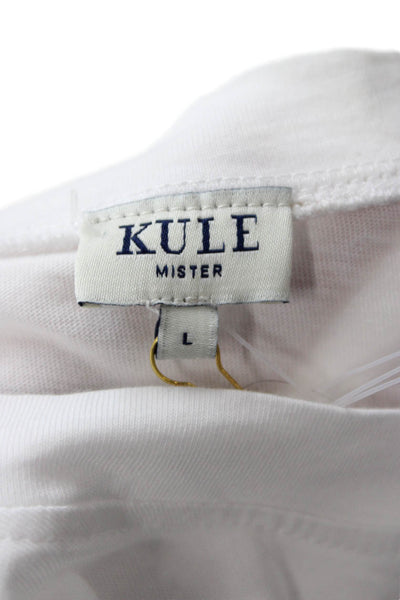 Kule Unisex Basic White Graphic Crew Neck Cotton T-Shirt Short Sleeve Size L