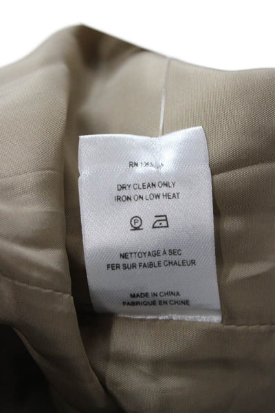 Kule Womens Beige V-Neck 100% Wool Blazer Long Sleeve Button Size M