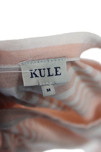 Kule Women Striped Sleeveless Tank Dress Pink Crew Neck Full Length Size M