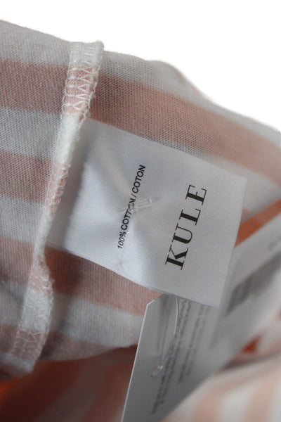 Kule Women Striped Sleeveless Tank Dress Pink Crew Neck Full Length Size M