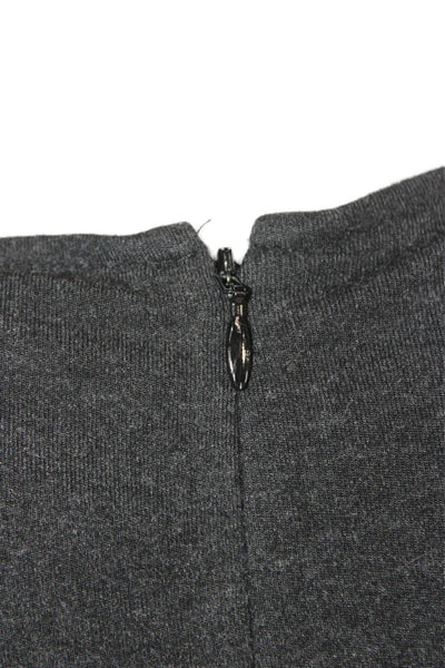 Theory Womens Fit & Flare Sweater Dress Dark Gray Long Sleeve Zip Size 6