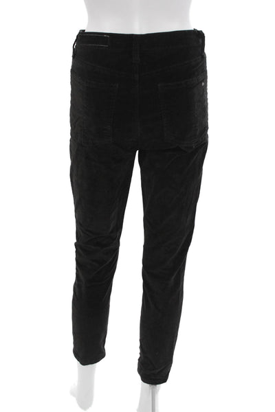 Rag & Bone Womens Ankle Cropped Pants Black Button Size 27