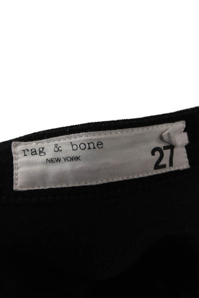 Rag & Bone Womens Ankle Cropped Pants Black Button Size 27