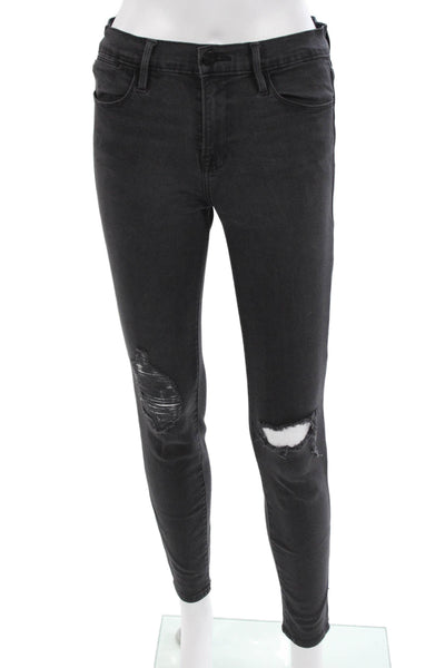 Frame Denim Women Skinny Ankle Jeans Dark Gray Mid Rise Size 27