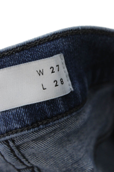 AYR Womens Skinny Ankle Jeans Dark Blue Mid Rise Button Size 27