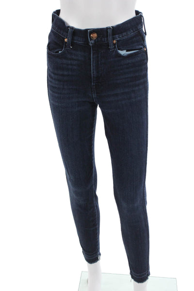 AYR Womens Dark Blue Ankle Skinny Jeans Button Mid Rise Size 27