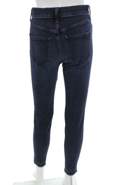 AYR Womens Dark Blue Ankle Skinny Jeans Button Mid Rise Size 27