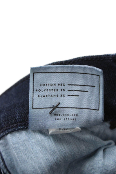 AYR Womens Dark Blue Ankle Skinny Jeans Button Mid Rise Size 27