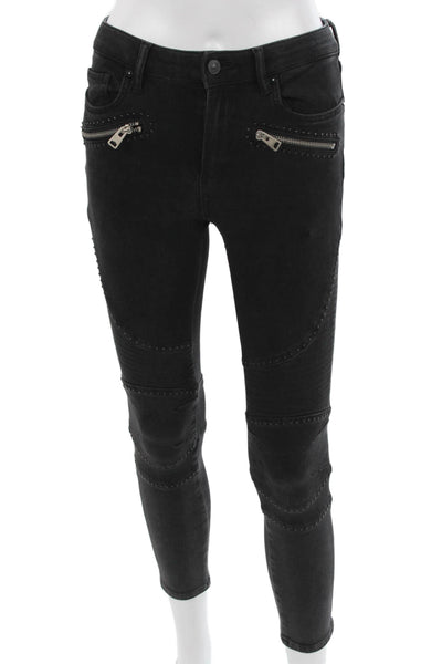 Allsaints Women Black Ankle Skinny Jeans Biker Size 27
